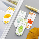 4pcs/set Autumn Leaf Simple Plant Magnetic Bookmark Book Marker Page Clip Office