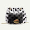 2pcs/set Dot Print Clear Shoulder Handbags Women Crossbody Clutch (Black) A