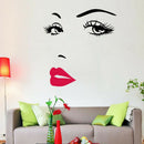 1Pcs Sexy Eyelashes Red Lips Wall Stickers Living Room Bedroom Decoration De Nw