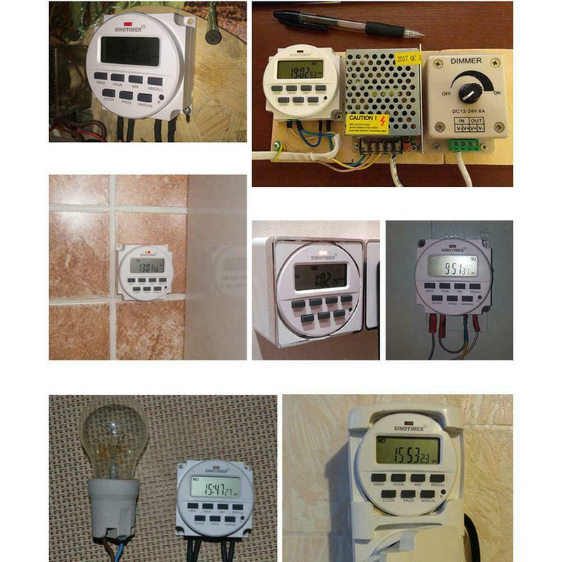 7 Days Programmable Timer Switch Weekly Digital Countdown Relay (200-250V)