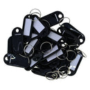 50sets Key Ring Tags Plastic Name Label ID Keys Tag Luggage Fob Rings Black