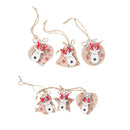1 Set 6Pcs Christmas Decorations Ornaments Wooden Printing Ornaments Merry  C2H4