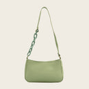 Women Solid Evening Clutch Shoulder Handbags PU Leather Totes Bags (Green)