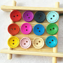 100pcs 15mm Colorful Round Wood Flatback DIY Wooden Buttons Sewing Craft Sc