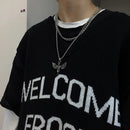 Korean Retro Hip Hop Angel Wings Pendant Stainless Steel Necklace Couple Jewe BX