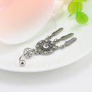 Crystal Rhinestone Dream Catcher Body Piercing Belly Button Navel Ring Bar N Gw
