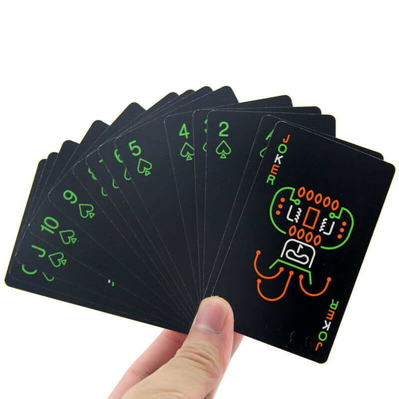 1 Set Black Luminous Playing Cards Glow In The Dark Bar KTVB Ew