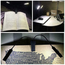 Portable Clip On Book Light USB Rechargeable Double Lamp Desk LED Table Rea B7P2