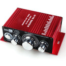 MA170 Mini HIFI Stereo Amplifier Booster DC 12V Aluminum with LED Mounting Tabs