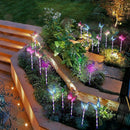 Solar Garden Lights Outdoor - 3 Pack Solar Stake Light With Fiber Optic But
