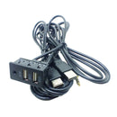 1.5M Car Vehicle Universal AUX 2 USB Audio Dashboard Mounted Extension Cable