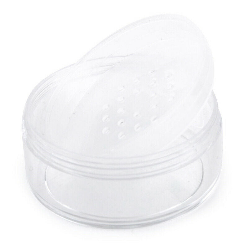 Plastic Empty Loose Powder Jar Puff Box Sifter Container Cosmetic Case Trip 50 g
