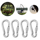 4x Carabiner Screw Lock Hammock Hanging Buckle Keychain Camping Travel Swing