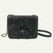 Sequins Bags Leather Splicing Women Shoulder Crossbody Square Bag (Black) A#S