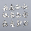 24Pcs Craft Supplies 12 Zodiac Charms Pendants for Crafting, Jewelry Making