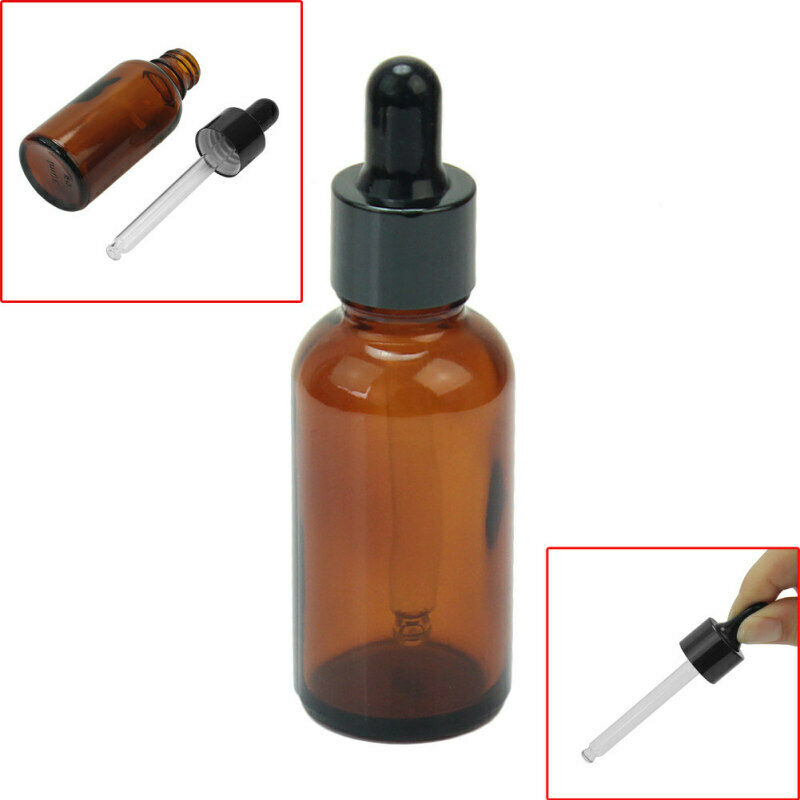 30ml Plastic Dropper Cap Perfume Essence Essential Oil Vial Glass Amber  KOD