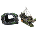 Aquarium Wreck Sailing Boat Sunk Ship  Fish Tank Broken Barrel DIY