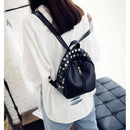 Small Women Backpacks Rivet Zipper Pu Leather Student Backpack Fashion Bag