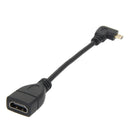 Right Angle HDMI Male D Mini To HDMI Female A Convertor Adapter Cable 1080P