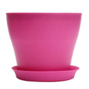 Plastic Plant Flower Pot Planter With Saucer Tray Round Gloss Home Garden D B8K4