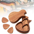 3pcs Smooth Surface With Case Bass Ukulele Gift Wooden Guitar Picks Replacement