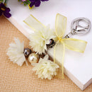 New Charm Fashion Leather Rose Flower Key Chain Cute Tassel Flower Key Chai