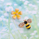Flower Bee Asymmetric Earrings Zircon Earrings Earings Fashion Jewelry M5E4