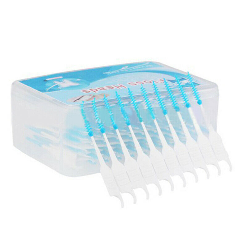 200pcs Disposable Interdental Brush Dental Floss Teeth Clean Dual Head Toothpick