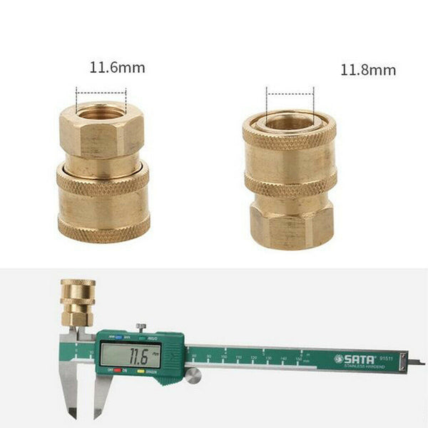 4 Pieces Pressure Washer Quick Connector Easy Connect Fitting (Length: 1.4inch