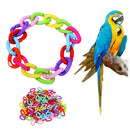 100pcs Colorful Plastic Chain Parrot Birds Toys Non-toxic C-clip Hook (L) A