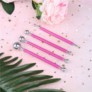 4xFondant Cake Decorating Pen Metal Ball Flowers Sugar Craft Modelling Tools M&O