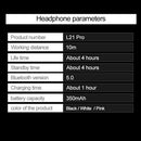 L21pro TWS Bluetooth Wireless Earbuds Waterproof Headset with Mic (Black)