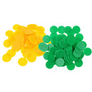 Portable 2 Set/200pcs Yellow+Green Plastic Bingo Markers Tokens for Kids Toys
