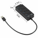 1Pc 4Port USB 3.0 Hub Splitter AC Power Adapter For PC 5Gbps + US Plug TIC QAE