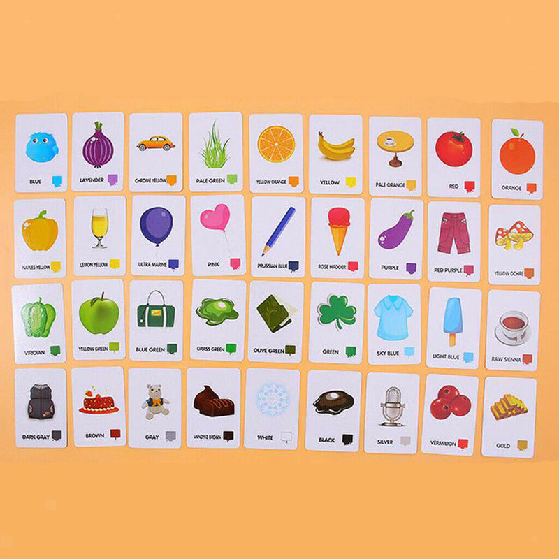 36 Pieces Preschool Educational Flash Cards for Kids Color