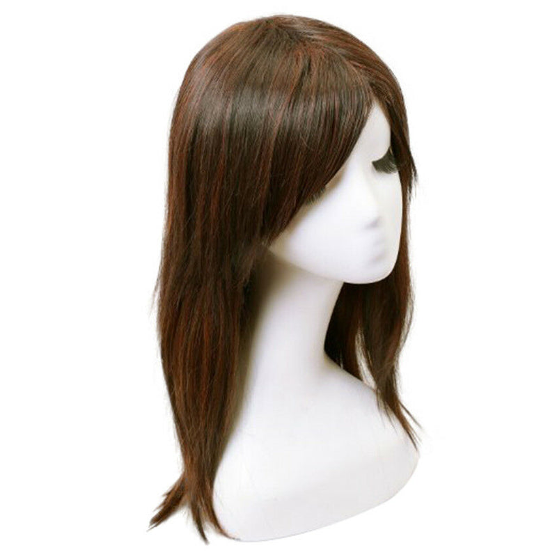 Women Synthetic Hair Wig Medium Straight Wig Party Middle Part Natural Bangs Wig