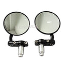 Black Motorcycle 3" Round 7/8" Handle Bar End Rearview Side Mirrors Bike BX