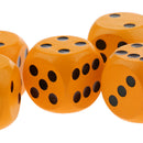 10 Pieces Wooden D6 Six Sided Dice Board Game Dice for Party Game Orange