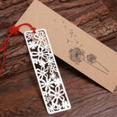 Pack of 4 Classical Hollow Out Flower Style Metal Bookmark with Red Knottin D5H6