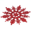 Christmas Snowflake Ornaments Sprinkles Tree Pendant 24 Pieces (Red)