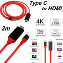 USB-C Type C to HDMI Cable AV TV Adapter USB 3.1 Plug And Play 4K HD Video Nw