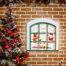 4pcs Merry Christmas Window Glass Stickers Santa Claus Snowflake Elk Decals A