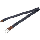 Men Casual Canvas Belt Elastic Rubber Concise Belt Metal Buckle Belt Blue w