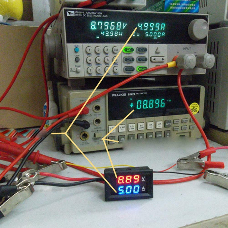 0.56in DC 0-100V 0-10A Dual LED Digital Voltmeter Ammeter Volt Amp Meter(2)
