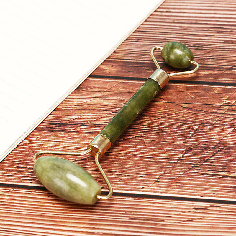1 Set Massager Tool Natural Facial Jade Roller Face Thin + Body Gua Sha Board3C