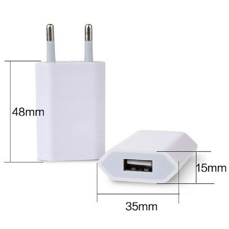 European USB plug Euro Europe EU 2 Pin 1A Fast USB Wall Plug Charger White^