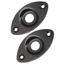 2 Pieces Oval Output Input Jack Socket Plate for Electric Guitar Bass Black
