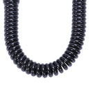 Key ring plastic spiral, flexible, with metal keyring, black