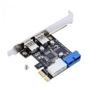 Usb 3.0 Pci-E Expansion Card Adapter External 2 Port Usb3.0 Hub Internal 19 M5I6