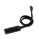 PC Fan Power 1 Female to 5 Male 4-pin/3-pin Socket Fan Hub Splitter Cable for PC